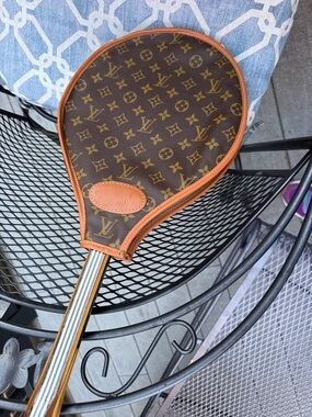 Louis Vuitton Monogram Racket Cover in Brown & Tan Leather Trim